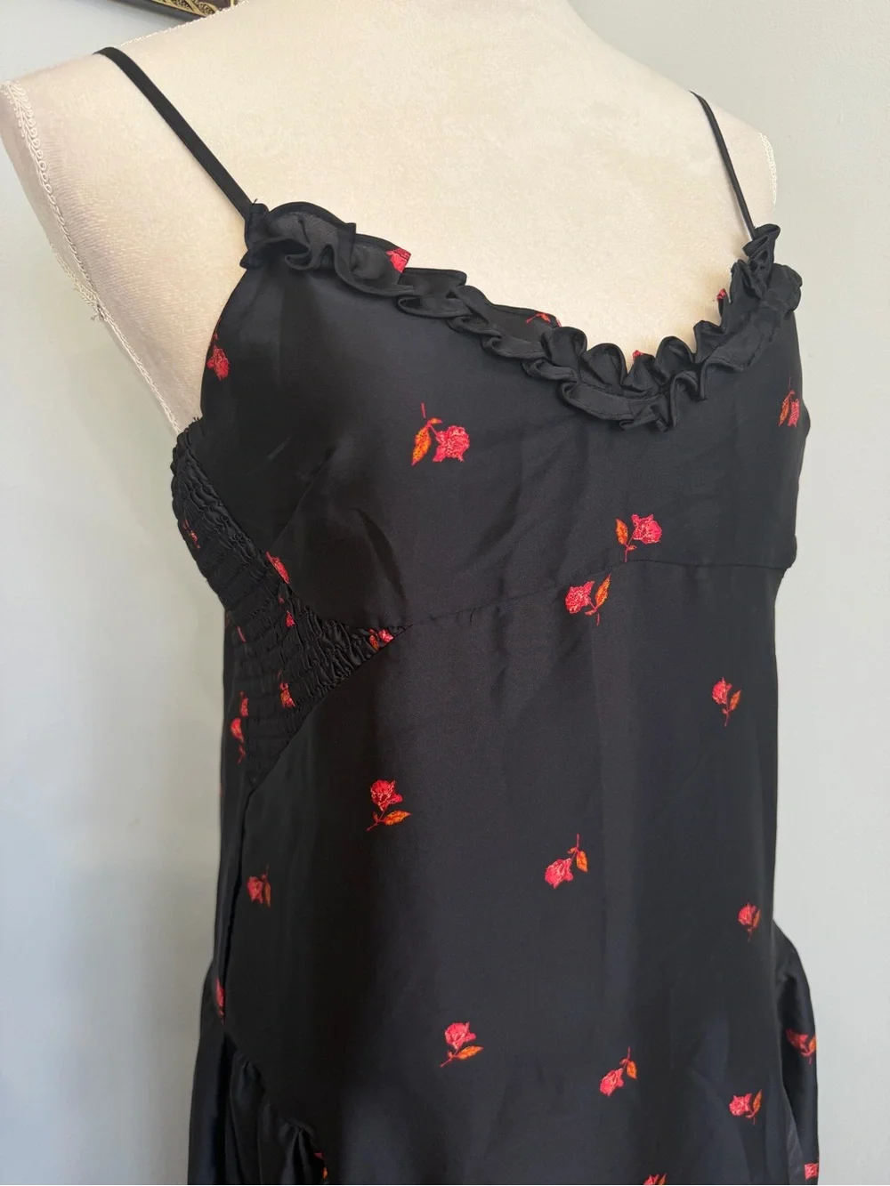 NWT Free People On My Own Floral Satin Dress Nightgown